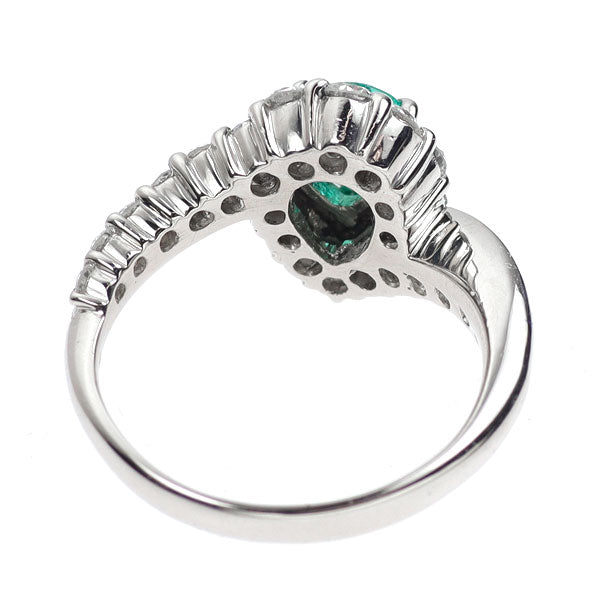 Pt900 エメラルド ダイヤモンド リング 0.69ct 1.01ct