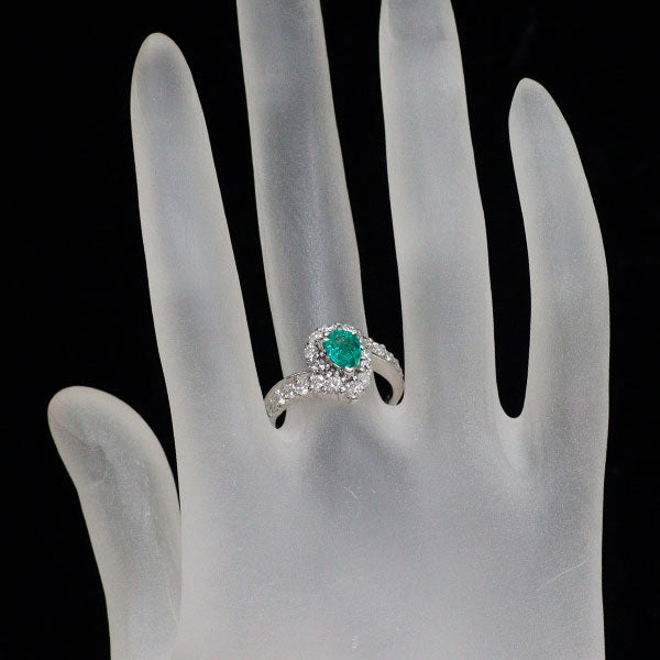 Pt900 エメラルド ダイヤモンド リング 0.69ct 1.01ct