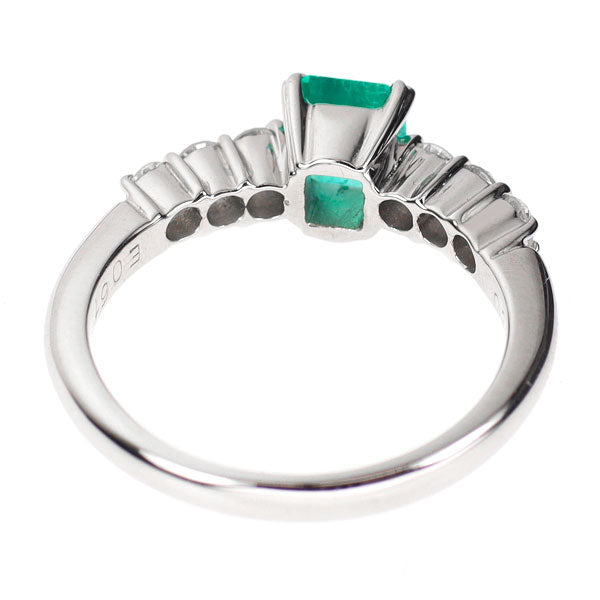 Pt900 エメラルド ダイヤモンド リング 0.61ct D0.32ct