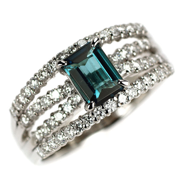 Pt900 トルマリン ダイヤモンド リング 0.86ct D0.78ct