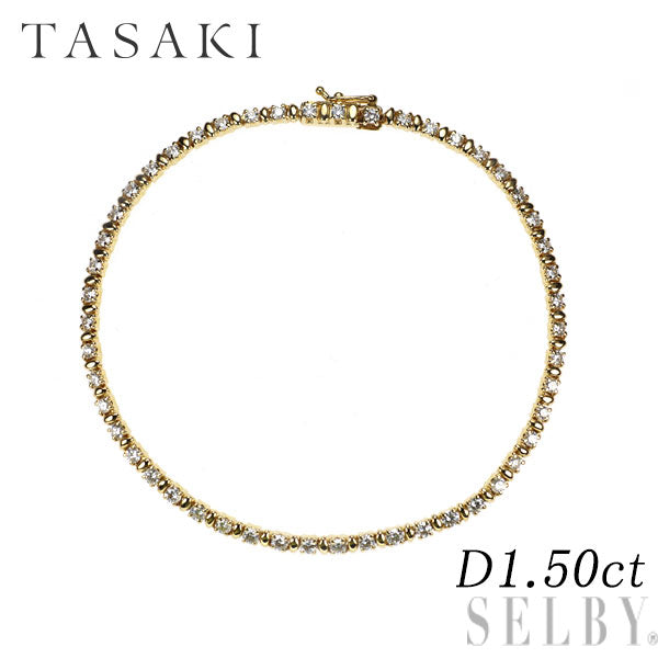 田崎真珠 K18YG ダイヤモンド テニス ブレスレット 1.50ct