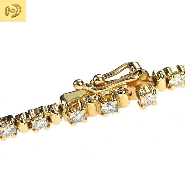 田崎真珠 K18YG ダイヤモンド テニス ブレスレット 1.50ct