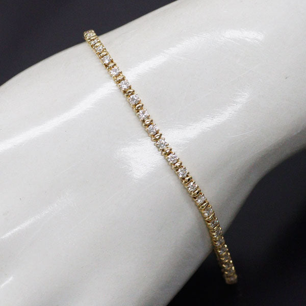 田崎真珠 K18YG ダイヤモンド テニス ブレスレット 1.50ct
