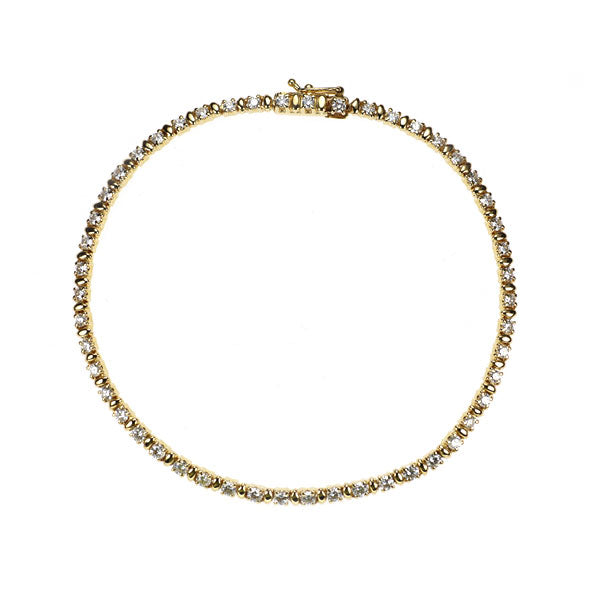 田崎真珠 K18YG ダイヤモンド テニス ブレスレット 1.50ct