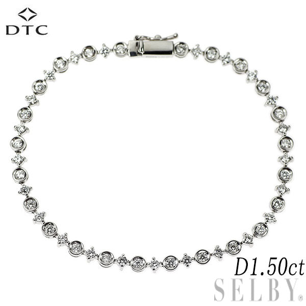 DTC K18WG ダイヤモンド テニスブレスレット 1.50ct LINE
