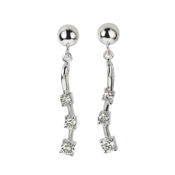 K14 WG ダイヤモンド ピアス（小ぶり） K14WG ダイヤモンド ピアス 0.30ct — セルビーオンラインストア