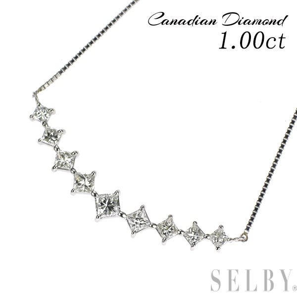 カナディアンダイヤモンド Pt950/ Pt850 ダイヤモンド ペンダントネックレス 1.00ct
