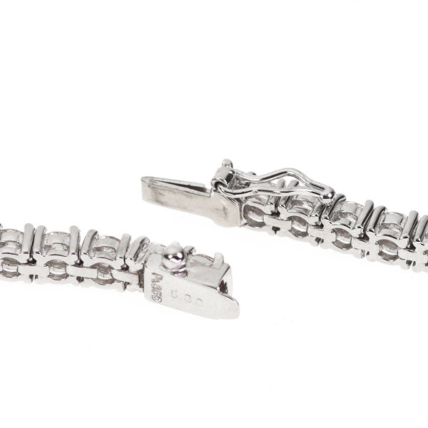 Pt850 H&C ダイヤモンド テニス ブレスレット 5.33ct