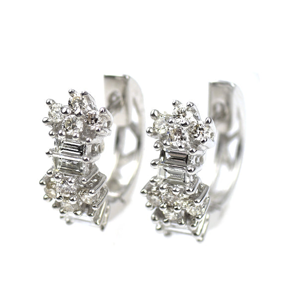 天然ダイヤモンド ピアス 計0.60ct K18WG 天然ダイヤモンド ピアス 計0.60ct K18WG 天然ダイヤモンド ピアス 計