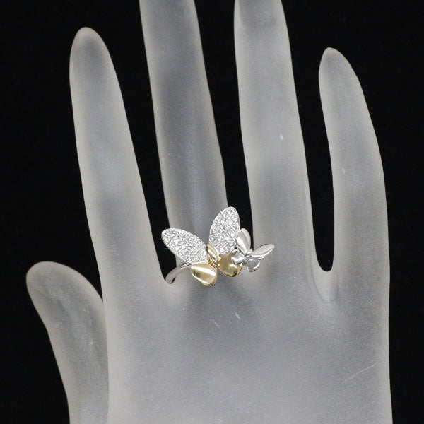 K18YG/WG ダイヤモンド リング 0.33ct 蝶