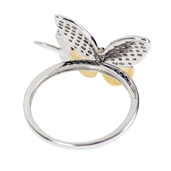 K18YG/WG ダイヤモンド リング 0.33ct 蝶