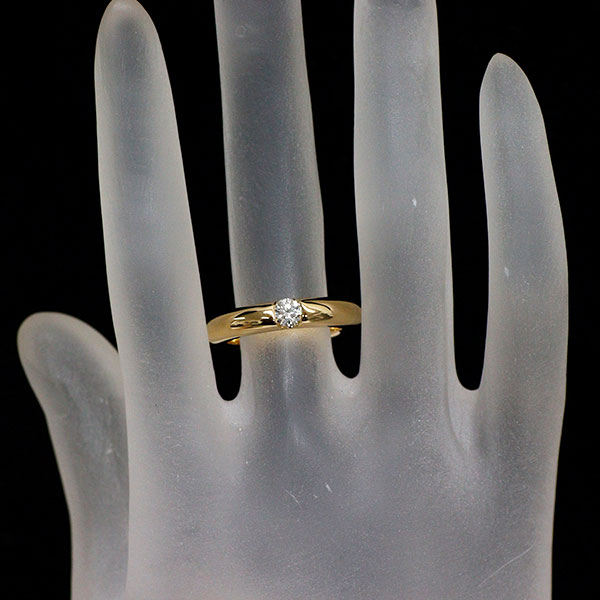 カルティエ K18YG ダイヤモンド リング 0.25ct エリプス 52号