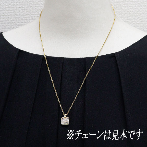 セイレーンアズーロ K18YG ローズカット/ラウンドブリリアント ダイヤモンド ペンダントトップ 0.59ct