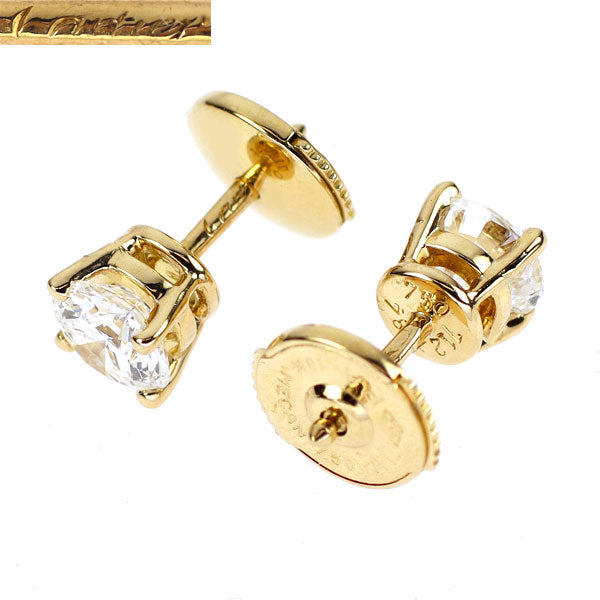 カルティエ K18YG ダイヤモンド ピアス 1.05ct E/F VS2 VG/G 1895
