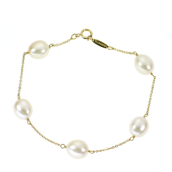 ティファニー　パールバイザヤード　18k ティファニー K18YG 淡水真珠 ブレスレット 径約8.3-8.4mm
