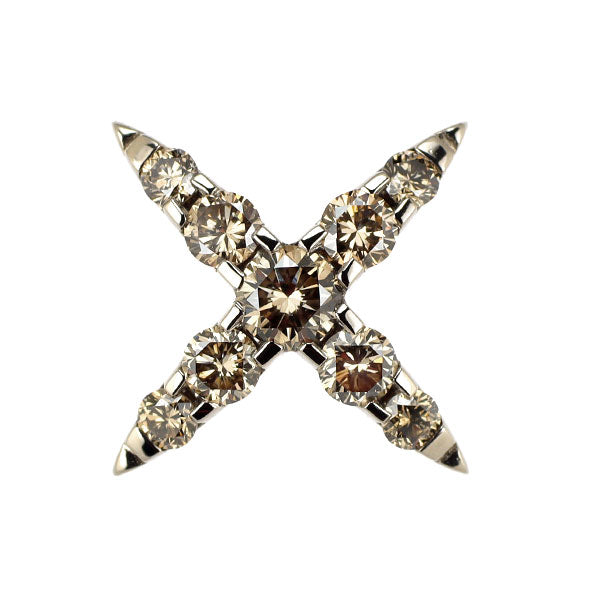 カシケイ K18BG ブラウン ダイヤモンド ピンブローチ 0.50ct ネイキッド