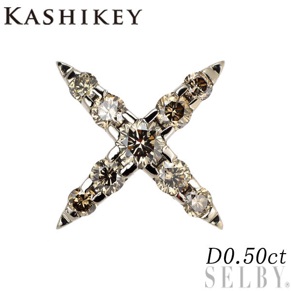 カシケイ K18BG ブラウン ダイヤモンド ピンブローチ 0.50ct