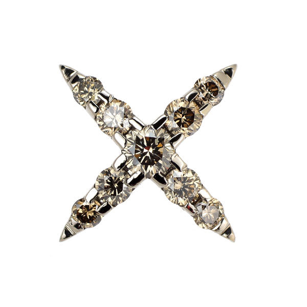 カシケイ K18BG ブラウン ダイヤモンド ピンブローチ 0.50ct ネイキッド