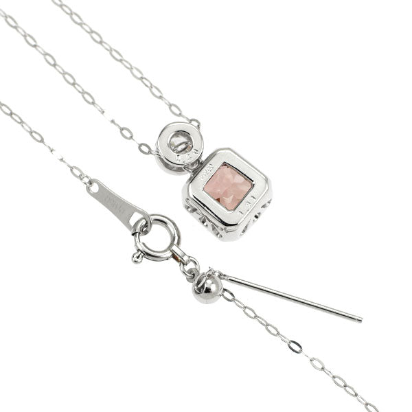 Pt900/Pt950 ピンクジルコン ダイヤモンド ペンダントネックレス 1.91ct D0.20ct