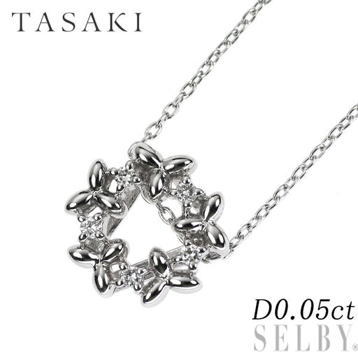 田崎真珠 Pt900/ Pt850 ダイヤモンド ペンダントネックレス 0.05ct