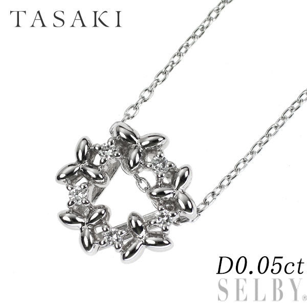 田崎真珠 Pt900/ Pt850 ダイヤモンド ペンダントネックレス 0.05ct