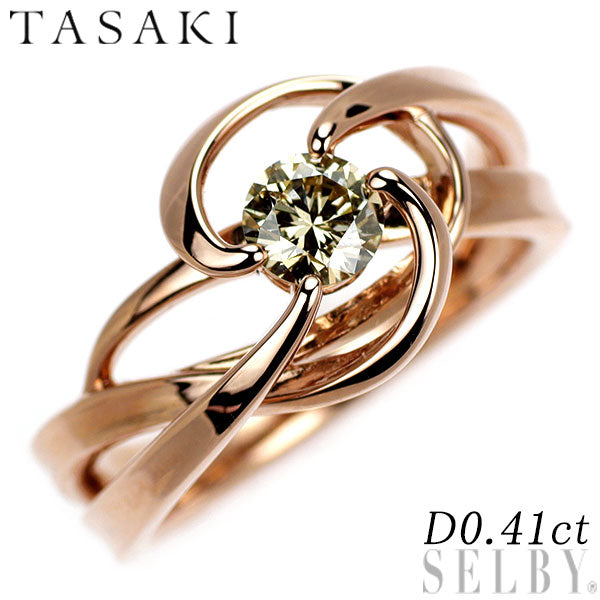 田崎真珠 K18SG(さくらゴールド) ダイヤモンド リング 0.41ct