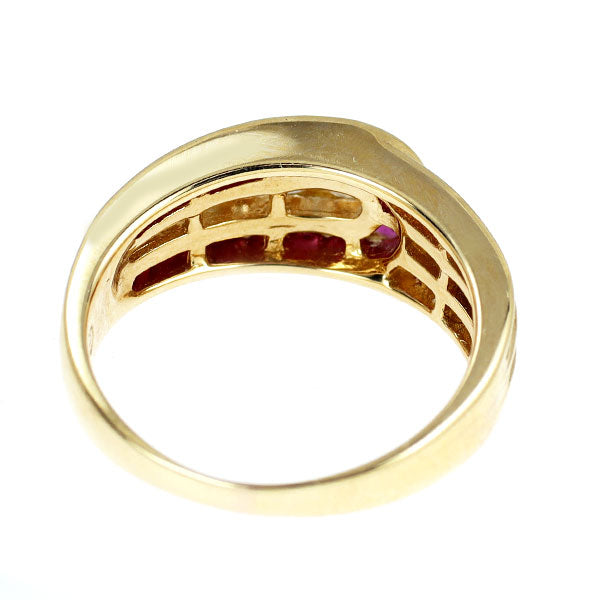 ゲインズボロー K18YG ルビー ダイヤモンド リング 0.56ct D0.55ct