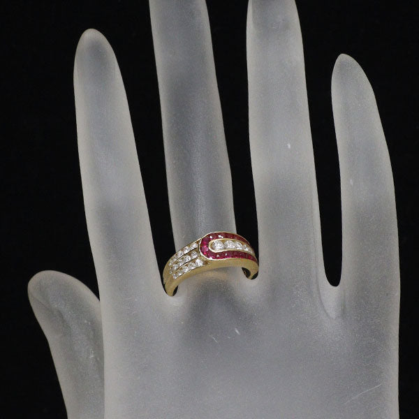ゲインズボロー K18YG ルビー ダイヤモンド リング 0.56ct D0.55ct