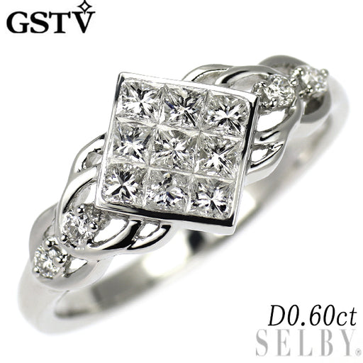 GSTV Pt950 ダイヤモンド リング 0.60ct ミステリーセッティング 