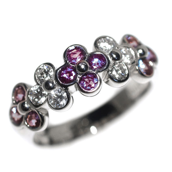 サザンクロス 希少 Pt900 アレキサンドライト ダイヤモンド リング 0.80ct D0.38ct フラワー