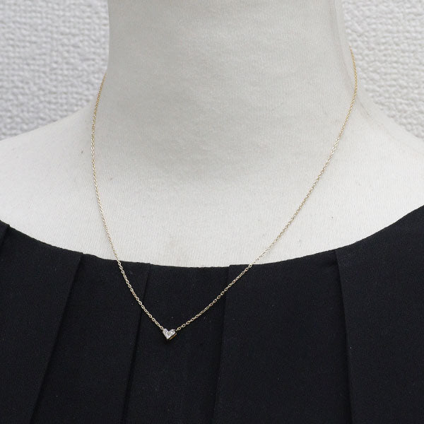 スタージュエリー K18YG ダイヤモンド ペンダントネックレス 0.10ct ミステリアスハート