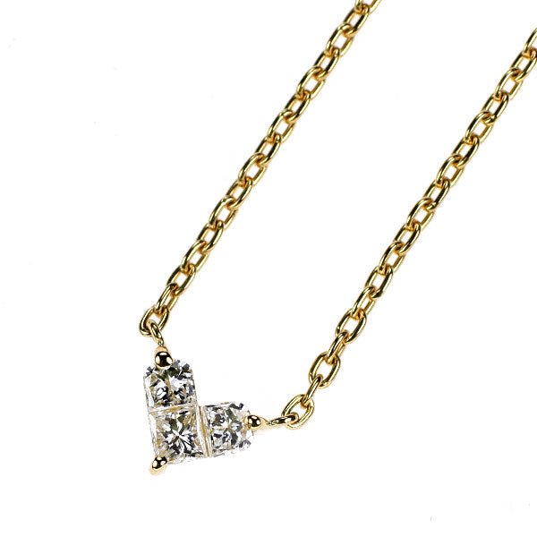 スタージュエリー K18YG ダイヤモンド ペンダントネックレス 0.10ct ミステリアスハート