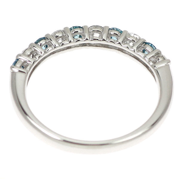 Pt900 トリートブルー/カラーレス ダイヤモンド リング 0.50ct