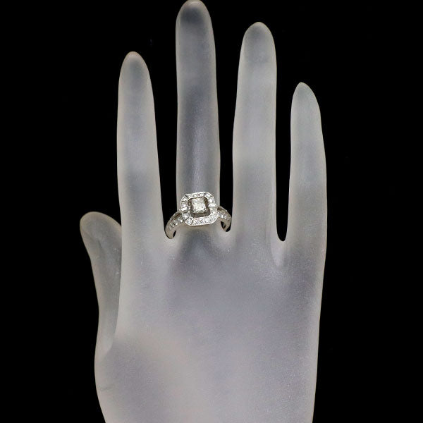 Pt900 エメラルドカット ダイヤモンド リング 0.473ct I VS1 D0.59ct