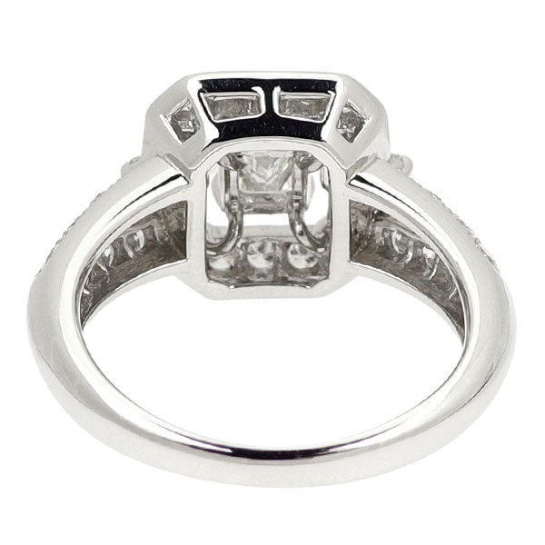 Pt900 エメラルドカット ダイヤモンド リング 0.473ct I VS1 D0.59ct