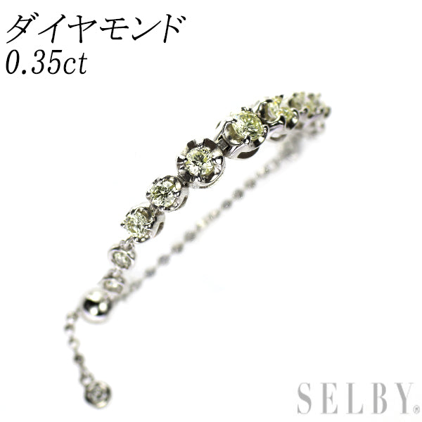 K18WG ダイヤモンド チェーン リング 0.35ct