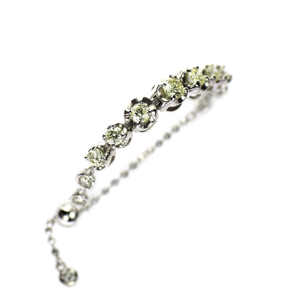 K18WG ダイヤモンド チェーン リング 0.35ct