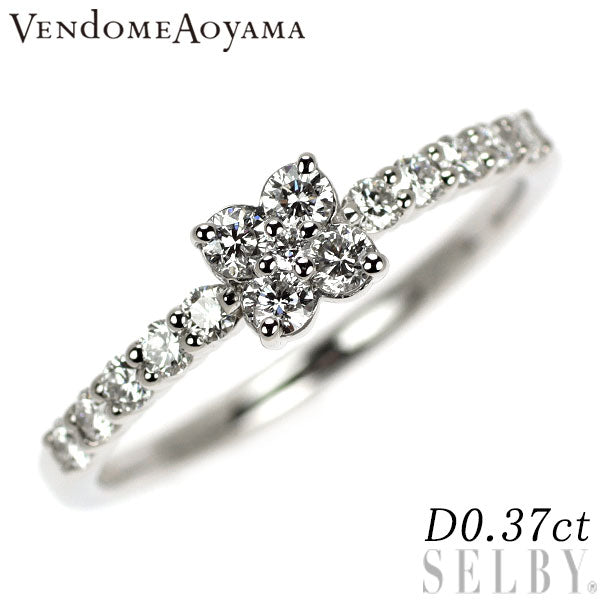 ヴァンドーム青山 Pt950 ダイヤモンド リング 0.37ct  フラワー