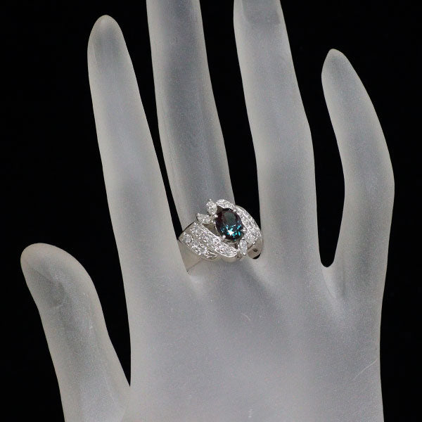 クレサンベール Pt900 再結晶アレキサンドライト ダイヤモンド リング 1.54ct D0.75ct