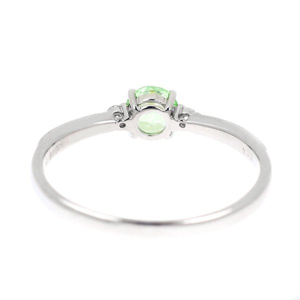 K18WG グロッシュラーライト/ミントガーネット ダイヤモンド リング 0.568ct D0.04ct