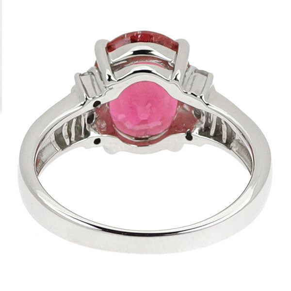 Pt900 ルベライト ダイヤモンド リング 2.82ct 0.28ct