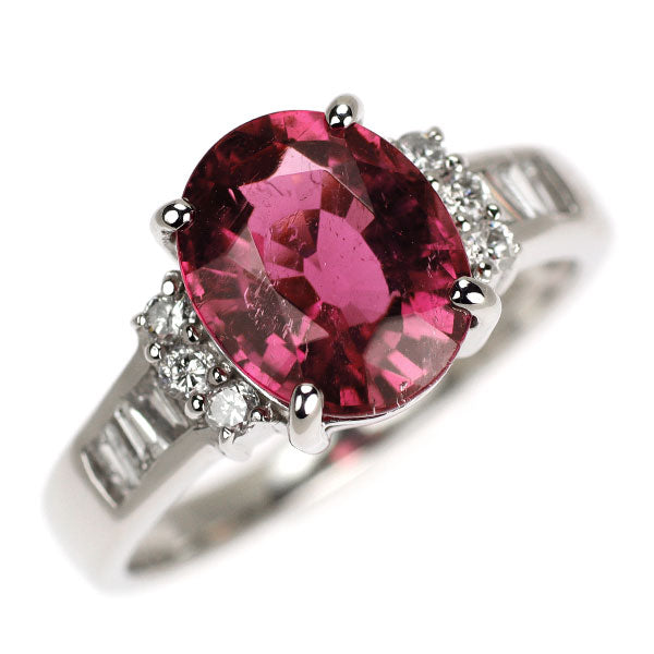 Pt900 ルベライト ダイヤモンド リング 2.82ct 0.28ct
