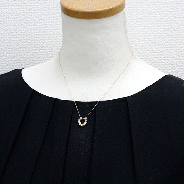 K18YG ダイヤモンド ペンダントネックレス 0.20ct 馬蹄