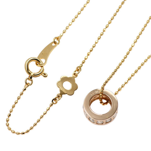 K18YG/PG ダイヤモンド ペンダントネックレス 0.30ct