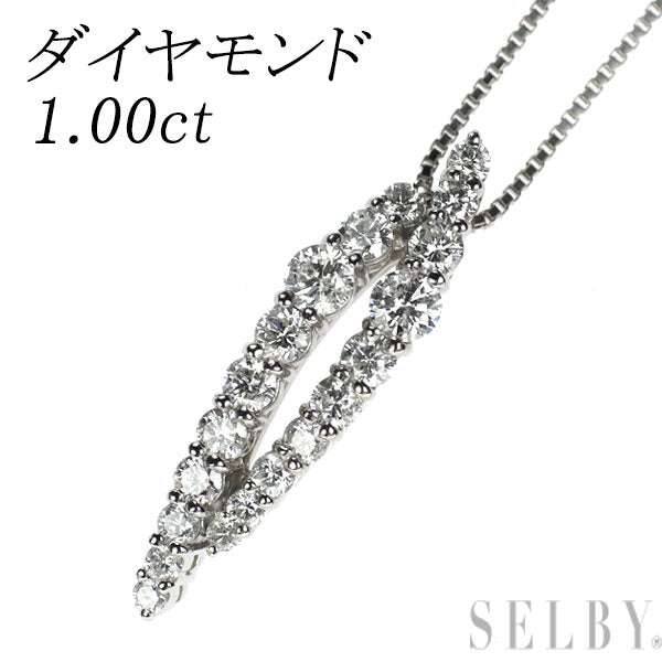 Pt900/ Pt850 ダイヤモンド ペンダントネックレス 1.00ct