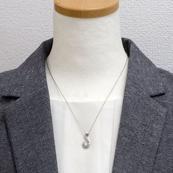 スタージュエリー Pt950 トルマリン ダイヤモンド ペンダントネックレス D0.12ct