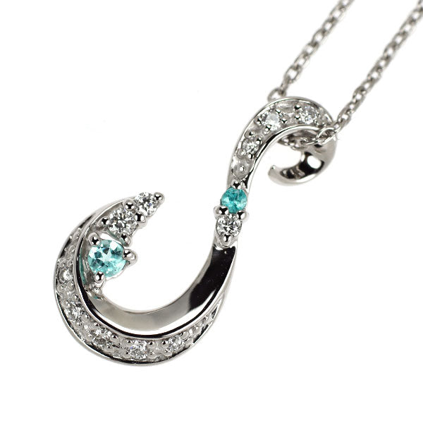 スタージュエリー Pt950 トルマリン ダイヤモンド ペンダントネックレス D0.12ct