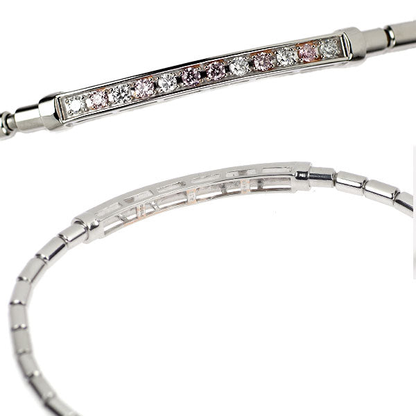 希少 Pt950 天然ピンクダイヤモンド ブレスレット 0.11ct D0.12ct 伸縮式