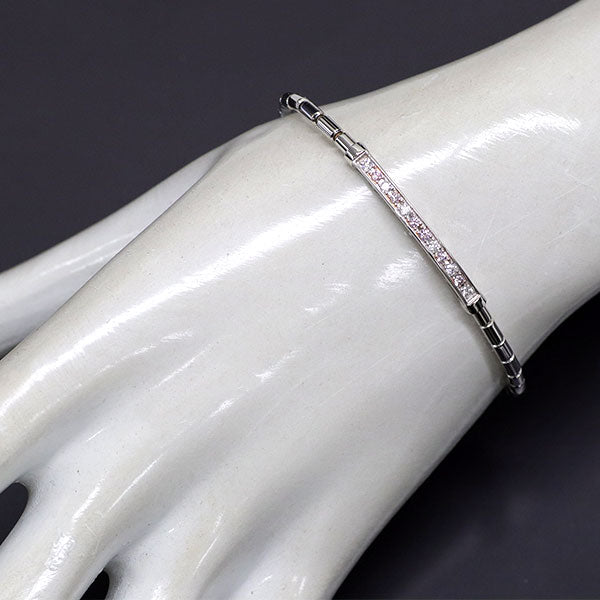 希少 Pt950 天然ピンクダイヤモンド ブレスレット 0.11ct D0.12ct 伸縮式