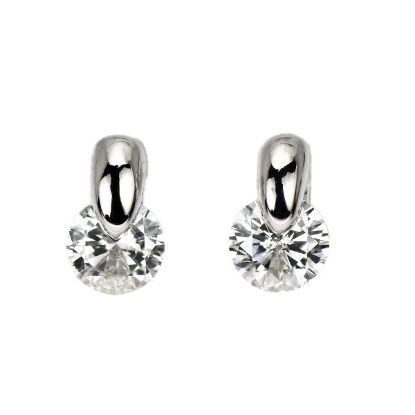 Pt900 ダイヤモンド ピアス 0.33ct 一点留め